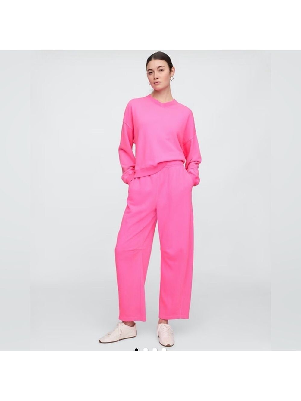 Gap Barbiecore Beachy Comfy Cozy Pink Pull-On Barrel Sweatpants NWT S Casual